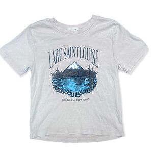URBAN NATION LAKE SAINT LOUISE VINTAGE LOOK CROPPED SUMMER GRAPHIC TEE M NWOT